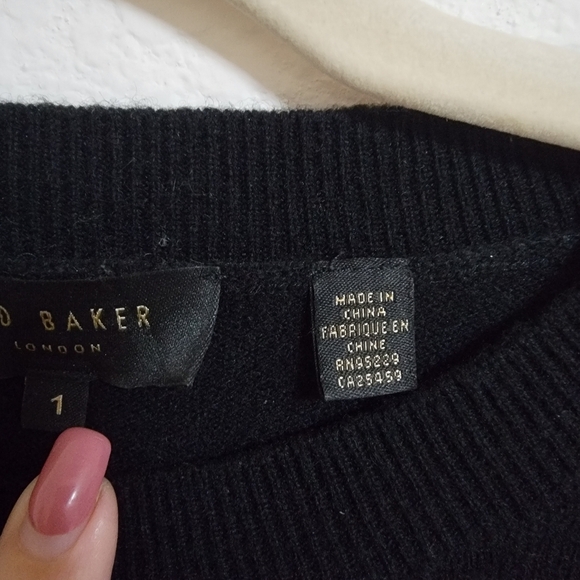 Ted Baker Calliee Bee Embellished Black Sweater - Picture 3 of 5